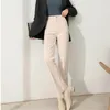 Women's Pants & Capris HziriP Beige Wide Leg Women S-2XL Chic Autumn Woolen Casual Office Lady 2022 Work Wear Warm Plus Size Full Length Tro