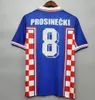 1998 Retro Soccer Jersey Croatie Boban Suker Prosinecki 98 99 Classic Vintage Home Blue Bilic Bilic Modric Hrvatska HNS Custom Football Shirt