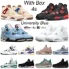 2022 Mens Basketball Shoes Jumpman 4 4s High OG Shimmer Red Thunder University Blue White Oreo Military Black Cat Bred Neon Pine Green Mens Women Sneakers Trainers