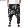 Pantaloni hip-hop larghi harem da uomo con cavallo basso Pantaloni eleganti con rami stampati Genie Boho Pantaloni casual in cotone hippie streetwear 220726