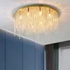 Modernt vardagsrum tak ljuskrona lampa lyxig guld heminredning tak ljus fixtur fyrkantig design sovrum led kristalllampor