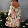 Casual Dresses European och American Summer Women's Printed Breast Wrap Dress Bow Halter Kirtcasual