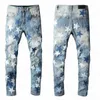 AMI Heren Dames Ontwerpers Jeans Verontruste Gescheurde Biker Slanke Rechte Denim Voor Heren Print Leger Mode Mans Skinny Broek