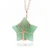 Pendant Necklaces Natural Healing Crystal Stars Charm Jewellery Rose Gold Tree Of Life Necklace For Women And MenPendant