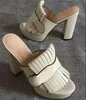 Fashion-Women Suede Mid-heel Pump Sandal Platform Sandals Designer Shoes Marmont Sandals with Fold over Fringe 231115