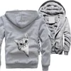 Men's Jackets Cat Kawaii Cute For Men Warm Thicken Bomber Jacket Zip Up Hoodie Winter Fleece Sweatshirts Hooded Clothing OuterwearMen's