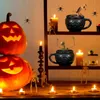 Dekoracja imprezy Hemoton 520 ml kalaczów Kubek Unikalny Halloween Coffee Witches Prezent Ceramika Puchar herbaty na festiwal bankietowy (czarny)