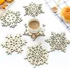 Houten sneeuwvlok mok onderzetters houder chic drinks koffie thee cup mat decor matten 500 stks/lot aa