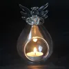 Diy romantische engel kristallen glazen kaarsenhouder hangende theelicht lantaarn kandelaar brander vaas bruiloftsfeestdecoratie