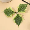 Artificial Flower Leaf Emulation Christmas Leaves White Edge Tree Leaf Outdoor Party Decoration Household Leafs Ornaments BH6594 TYJ