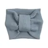 Baby pannband flickor bowknot grop randig hårband barn bomulls fast vid kanthuvud wraps elastiska huvudbonad barn hår tillbehör boutique turban pannband b8153