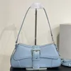 Lindsay kleine schoudertas met riem geplooide spiegeleffect Designer Crocodile reliëf lederen ketting handtas gebogen klep magneet sluiting vrouwen crossbody portemonnee