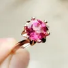 Pierścienie klastra na biżuterię okrągły kwiat pierścień Naturalny Peridot lub Pink Topaz 2,5ct kamień szlachetny 925 Srebrny T205277 RITA22