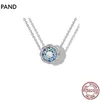 925 Sterling Silver Diamond Naszyjnik Łańcuch wisiorek Luksusowy dla kobiet Oryginalny Biżuteria Prezent