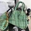 Bolsas de boliche de tweed xadrez de alta qualidade de tweed de tamanho pequeno harris de lã verde saco de bolsas de bolsa de bolsa de bolsa de bolsa de bolsa de bolsa de bolsa de bolinho de bolinho de bolinho