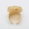 Irregular Natural Stone Onyx Crystal Ring Gold Adjustable Open Rings for Men Women Hip Hop Fashion Jewelry