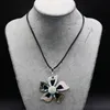 Pendant Necklaces Vintage Lucky Flower Shape Necklace Natural Abalone Charm Men Women Couples Wear Exquisite Gift Sweater Chains 60CMPendant