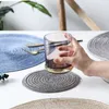 6 stks / set Ronde Ramie Isolatie Pad Effen Placemats Antislip Tafel Matten Keuken Accessoires Decoratie Home Cup Onderzetter W220406