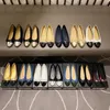 2022 lederen boog ballet jurk schoenen - ontwerper vrouwen platte schoenen groot formaat: 35-42