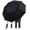 Stora fällbara kvinnor paraplyregn män dubbel lager stort resevattenproof manlig parasol för 3-4 personer 125 cm diameter 220426