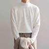 2022 primavera cappotto mezzo collo alto che basa la maglietta per gli uomini moda coreana manica lunga magliette uomo tinta unita casual harajuku T220808