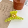 Горячая продажа корейского зеленого катушки цветочной бабочки для волос Clips Высококачественные 9 -см со средним ацетатным аксессуарами для женщины