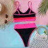 Badeanzug Frauen 2022 Neue Mode Casual Split Hohe Taille Bikini Badeanzug Weibliche Nähte Mit Sexy Einfarbig Bademode Y220420