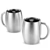 Tasse à bière en acier inoxydable, résistante à la chaleur, eau, lait, thé, café, avec poignée, bureau, cuisine, maison, outils pour boissons, 450ml, 1 pièce