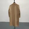 [EWQ] Korea Chic Temperament Khaki Blazer Damskie Jesienne Notched Loose Double Długosz Długi Rękaw Długie Kurtka 220402