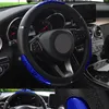 ステアリングホイールカバー車100％ブランド反射フェイクレザーエラスティックチャイナドラゴンデザインオートプロテクターステーリング