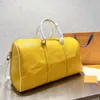 Unissex Crossbody Fashion Airport Package Bolsas de ombro Designer Couro amarelo Bolsas de letra branca