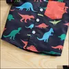 Clothing Sets Kids Boys Gentleman Outfits Children Dinosaur Print Shirt Topsandshorts 2Pcs/Set Summer Fashion Bou Mxhome Dh2Pa