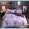 Zestawy pościeli Dostaw domowy tekstylia ogrodowe marmurowy wzór kołdry 2/3pcs łóżko podwójna Queen Quilt ers łóżka bielizny bez arkusza napełnianie