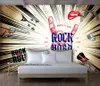 カスタム3D壁紙壁画ハンドペイントモーターサイクルロックミュージックフレスコリビングルームベッドルームラウンジ退院壁紙の壁の壁紙