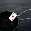 Lucky Ace Of Spades Herren-Halskette, silberfarben, Poker-Anhänger für Herren, Edelstahl, Casino-Glücksspielkarten