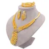 Set di gioielli da donna Collana con colletto + braccialetto + orecchini + anello etnico 18k classico Arabia indiano Dubai regalo di festa di nozze africana