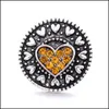 Charms Retro Black Heart Love Rhinestone Snap Button Kobiety Biżuterię Biżuterię 18 mm metalowe przyciski Snaps DIY Bransoleta Klejnot Karszop2006 Dhqxf