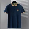 High end varumärke broderad kortärmad bomullspolo män s t shirt koreanska modekläder sommar topp