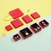 Fashion Packaging Boxes Jewelry Display 24Pcs Red Paper Container Christmas Ring Brooch Necklace Package for Gifts Boxes