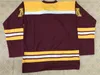 C26 NIK1 Colosseum Minnesota Golden Gophers Maroon Hockey Jersey Haft Szyte Dostosuj dowolny numer i nazwy koszulki