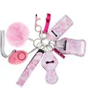 Keychains & Lanyards 10 set Safety Self Defense Keychain Set for Women Girl Personal Alarm Mini Product Multi Genshin Impact Accessories Emo Christmas Gift JDB5