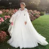 Pays plage Robe De Mariée À Manches Longues Avec Cape Châle Robe De Mariee Chérie Pastrol Jardin Robes De Mariée Avec Dentelle Applique