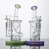 Heady Cam Torus Harnak Harnaklar Duş Başlığı PERC Cam Bongs Recycler Klein Su Boruları 14mm Dişi Eklem ile Kase Yağı Dab Teçhizatları