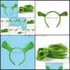 Autres fournitures de fête de fête Accueil Jardin Shrek Hairpin Ears Bandeau Head Circle Halloween Enfants Adt Show Hair Hoop Costume Ite1163538