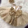 2022 Summer Sequin Big Bow Baby Girl Dress 1st First Birthday Party Wedding Dress for Girl Princess Evening Dresses Kid Clothes Y220510