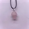 Mignon 2 CM sculpture champignon forme pendentif Reiki guérison cristal oeil de tigre Rose Quartz opale Aventurines corde chaîne collier pour femmes bijoux