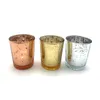 Gold Silver Color Speckled Metallic Mercury Glass Votive Tealight Candle Jar Holder Vessels Cup