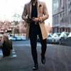 メンズウールブレンド2022ファッションメンメンズカジュアルビジネストレンチコートレジャーオーバーコート男性パンクスタイルダストコートジャケットKend22