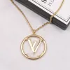 Luxury Designer Double Letter Pendant Necklaces Chain 18K Gold Plated Crysatl Pearl Rhinestone Sweater Necklace for Women Wedding Party Jewerlry Accessories