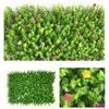 装飾的な花の花輪人工葉ガーデンフェンススクリーニングロールUVフェード保護されたプライバシー芝生の壁造園アイビーパネルG2Decorat